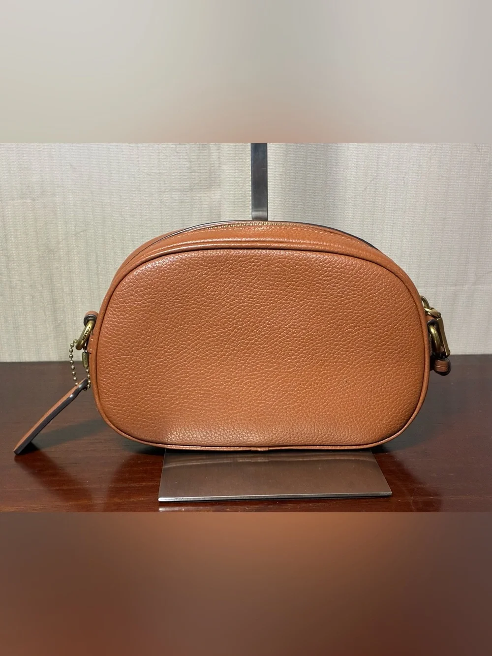 Coach Brown Pebbled Leather Crossbody Camera Bag